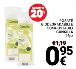 Supermercati Gulliver Posate biodegradabili e compostabili Consilia offerta