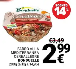 Supermercati Gulliver Cereallegre Farro alla Mediterranea offerta