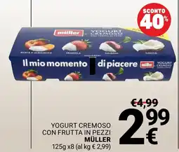 Supermercati Gulliver Yogurt cremoso con frutta in pezzi Müller offerta