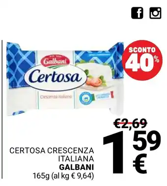 Supermercati Gulliver Certosa crescenza italiana Galbani offerta
