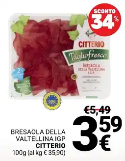Supermercati Gulliver Bresaola della Valtellina IGP Citterio offerta