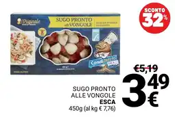 Supermercati Gulliver Sugo pronto alle vongole Esca offerta