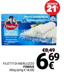 Supermercati Gulliver Filetti di merluzzo Findus offerta