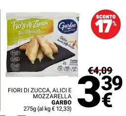 Supermercati Gulliver Fiori di zucca, alici e mozzarella Garbo offerta
