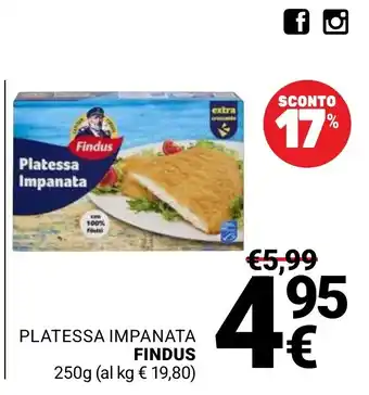 Supermercati Gulliver Platesa impanata Findus offerta