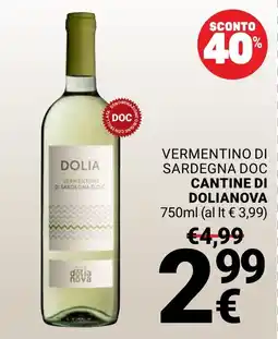 Supermercati Gulliver Vermentino di Sardegna DOC Dolia offerta