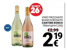 Supermercati Gulliver Vino frizzante bianco/rosato Cantine Ronco offerta