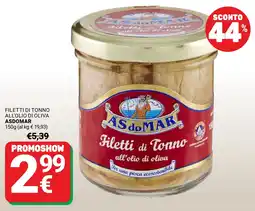 Supermercati Gulliver Filetti di Tonno ASDOMAR offerta
