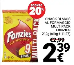 Supermercati Gulliver Snack di mais al formaggio Fonzies offerta