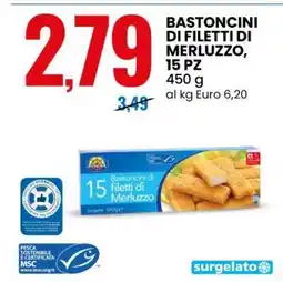 Eurospin BASTONCINI DI FILETTI DI MERLUZZO, 15 PZ offerta