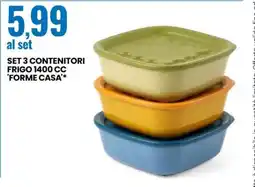 Eurospin SET 3 CONTENITORI FRIGO 1400 CC 'FORME CASA' offerta