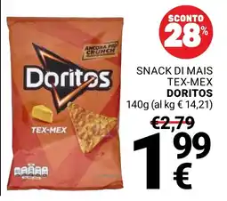Supermercati Gulliver Snack di mais tex-mex doritos offerta