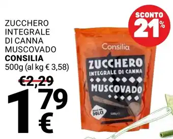 Zucchero integrale di canna muscovado Consilia