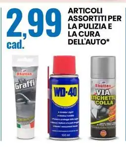 Eurospin ARTICOLI ASSORTITI PER LA PULIZIA E LA CURA DELL'AUTO offerta