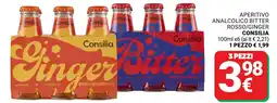 Supermercati Gulliver Aperitivo analcolico bitter rosso/ginger Consilia offerta