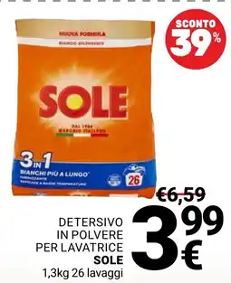Supermercati Gulliver Detersivo in polvere per lavatrice Sole offerta
