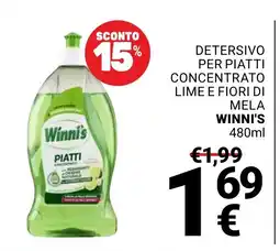 Supermercati Gulliver Detersivo per piatti concentrato lime e fiori di mela Winni's offerta