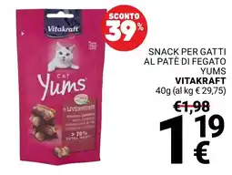 Supermercati Gulliver Snack per gatti al paté di fegato Yums Vitakraft offerta