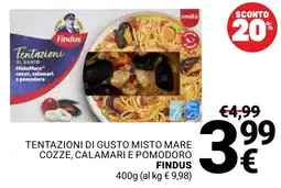 Supermercati Gulliver Tentazioni di gusto misto mare cozze, calamari e pomodoro Findus offerta