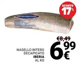 Supermercati Gulliver Nasello intero decapicato Iberia offerta