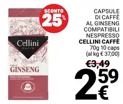 Supermercati Gulliver Cellini Caffè Ginseng offerta