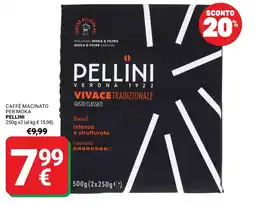 Supermercati Gulliver Caffè macinato per moka Pellini Vivace Tradizionale offerta