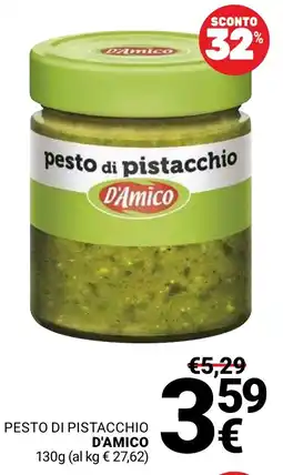 Supermercati Gulliver Pesto di pistacchio D'Amico offerta
