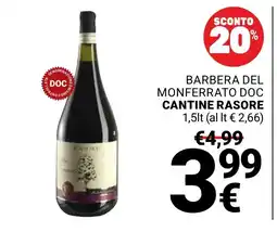 Supermercati Gulliver Barbera del Monferrato DOC Cantine Rasore offerta