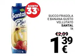 Supermercati Gulliver Succo fragola e banana gusto vellutato Santal offerta