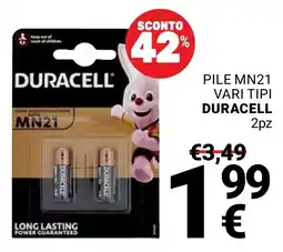 Supermercati Gulliver Pile MN21 vari tipi Duracell offerta