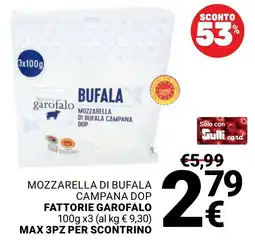 Supermercati Gulliver Mozzarella di bufala campana dop fattorie garofalo offerta