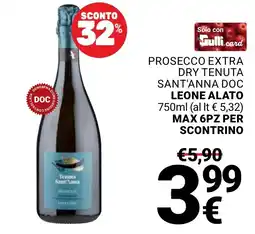 Supermercati Gulliver Prosecco extra dry tenuta sant'anna doc leone alato offerta
