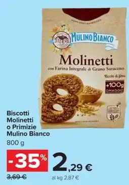 Carrefour Iper Biscotti Molinetti o Primizie Mulino Bianco offerta