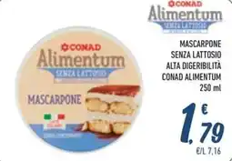 Spesa Facile Conad Mascarpone senza lattosio Conad Alimentum offerta