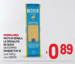 Metro Spaghetti n°12 De Cecco offerta