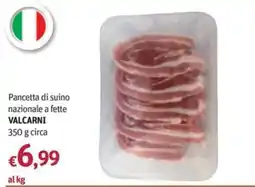Futura Supermercati Pancetta di suino nazionale VALCARNI offerta