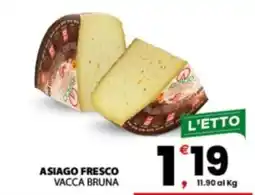 Despar Sicilia Asiago fresco vacca bruna offerta