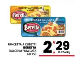 Despar Sicilia Pancetta a cubetti Beretta dolce/affumicata offerta