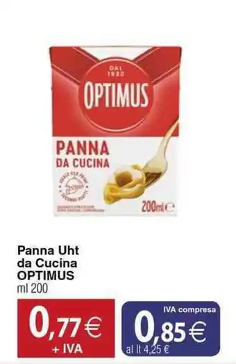 Docks Cash&Carry Panna Uht da Cucina Optimus offerta