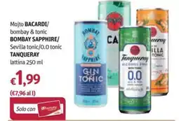 Futura Supermercati Mojto BACARDI/ bombay & tonic BOMBAY SAPPHIRE/ Sevilla tonic/0.0 tonic TANQUERAY offerta