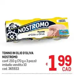 Metro Tonno in olio d'oliva Nostromo offerta
