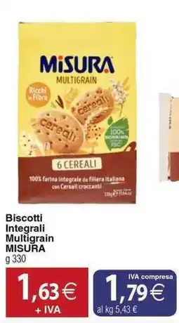 Docks Cash&Carry Biscotti Integrali Multigrain MISURA offerta