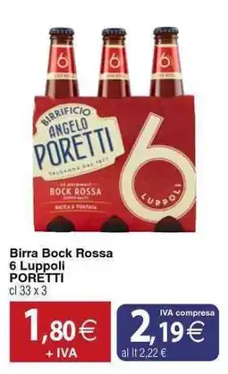 Docks Cash&Carry Birra Bock Rossa 6 Luppoli PORETTI offerta