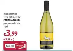 Futura Supermercati Vino pecorino Terre di Chieti IGP Cantina Tollo pavone occhi blu offerta