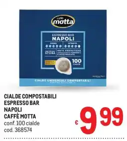 Metro Cialde compostabili espresso bar napoli caffè motta offerta