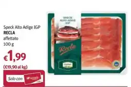 Futura Supermercati Speck Alto Adige IGP RECLA affettato offerta