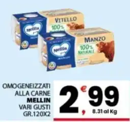 Despar Sicilia Omoogeneizzati alla carne Mellin offerta
