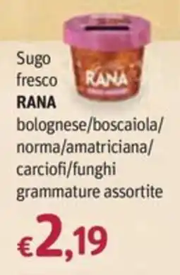 Futura Supermercati Sugo fresco RANA offerta
