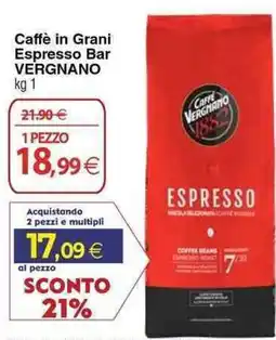 Docks Cash&Carry Caffè in Grani Espresso Bar Vergnano offerta