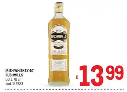 Metro Irish Whiskey Bushmills offerta